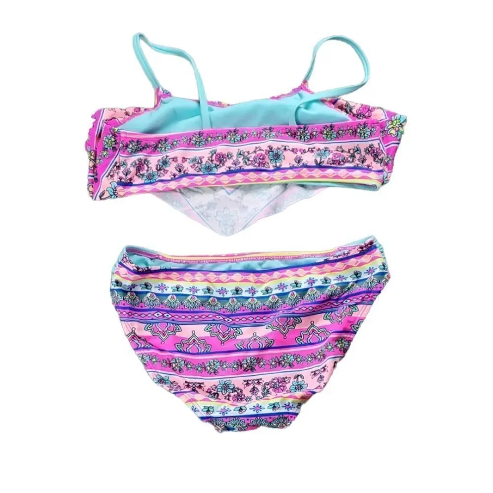Breaking Waves Pink & Green Bikini